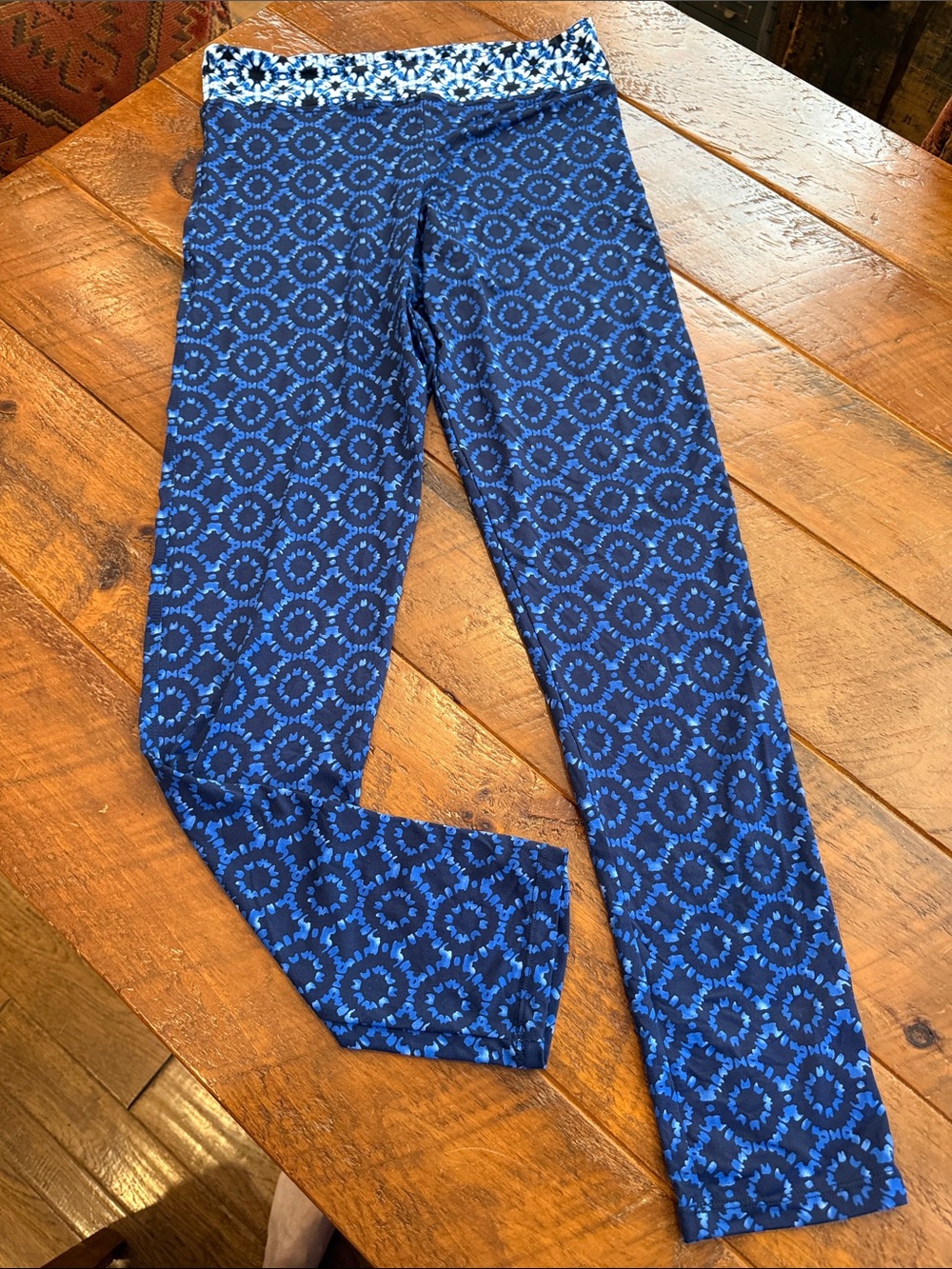 Women’s Blue Patterned Active Leggings